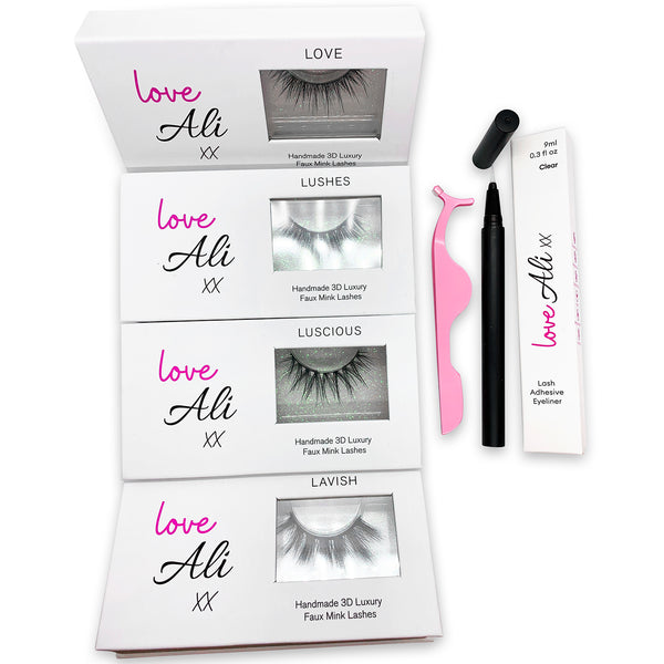 xmas .........SPECIAL  OFFER  Love Ali XX Pick and Mix - Any 2 Lashes, Clear Liner & Lash Applicators £15.00