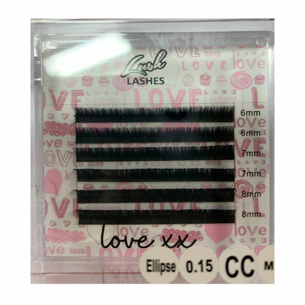 SHORT N SWEET-  LOVE - Ellipse flat, double tip lashes